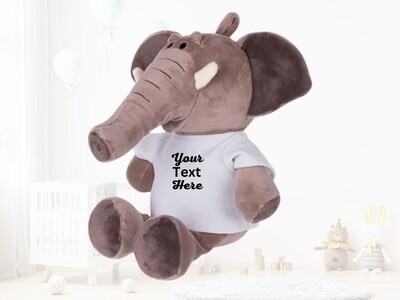 Copy-Personalized Plush Elephant With T-Shirt, Custom Text T-shirt, Cute Customized Birthday, Anniversary, Graduation Gift Present Stuffed A - image4
